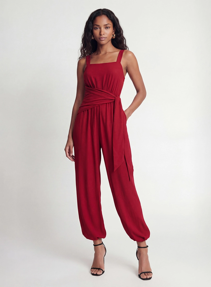 Macacão Comfort Com Sobreposição Vermelho 3