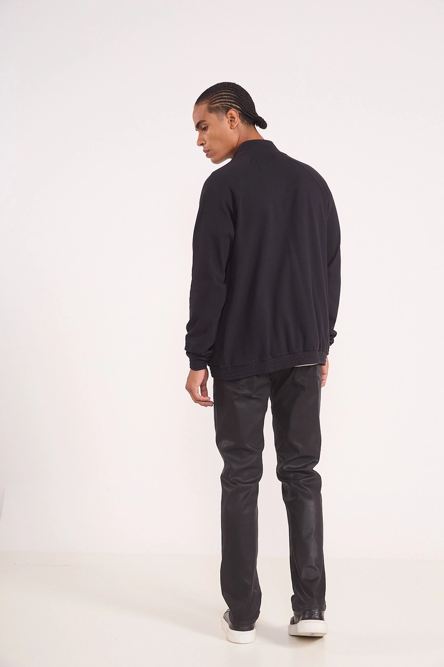Jaqueta Masculina Zip Techno-knit Preto