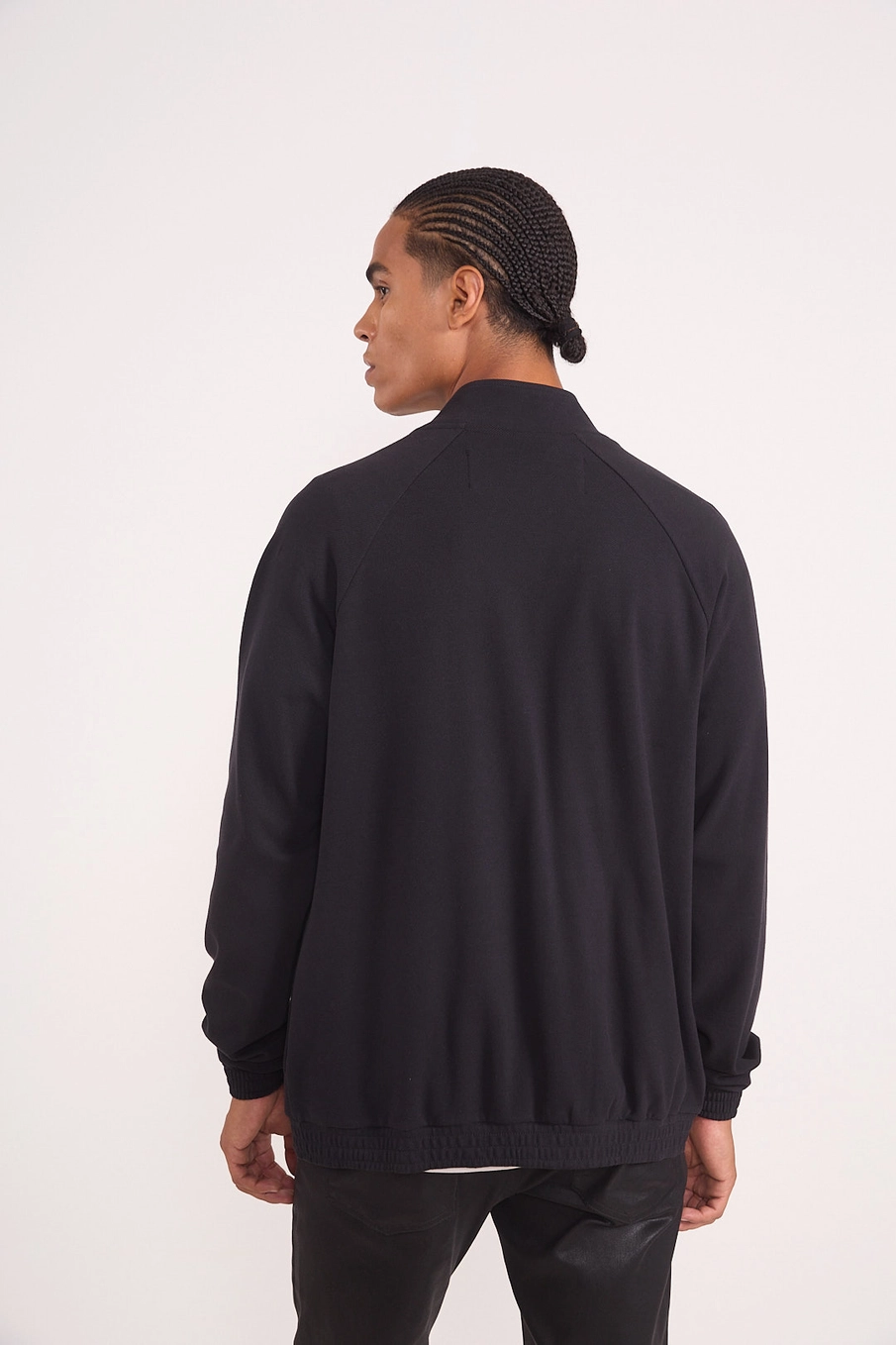 Jaqueta Masculina Zip Techno-knit Preto
