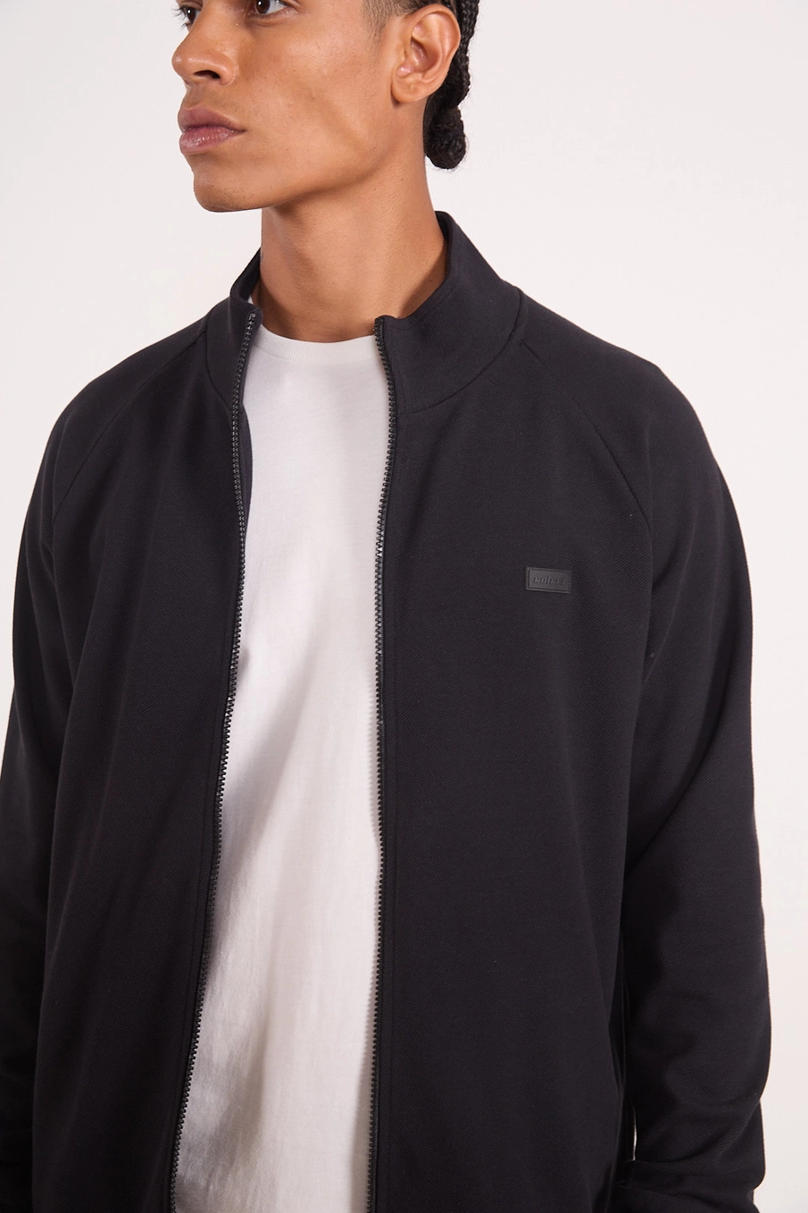Jaqueta Masculina Zip Techno-knit Preto