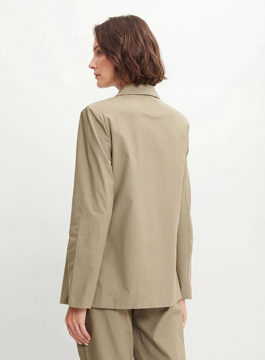 Blazer Alfaiataria Feminino Regular Bege 2
