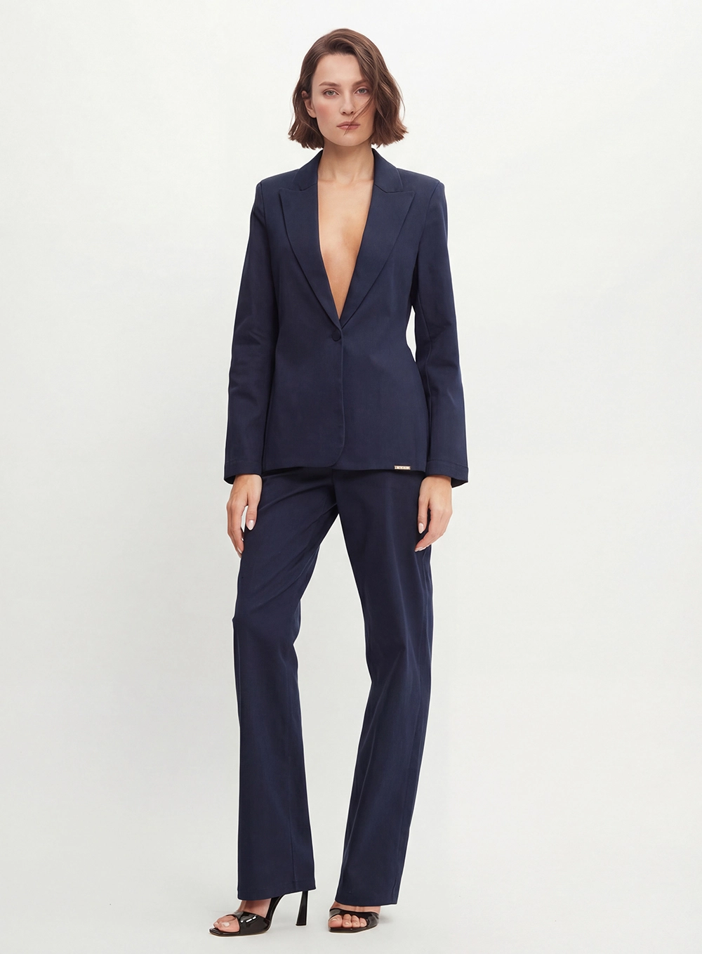 Blazer Alfaiataria Feminino Regular Azul 3
