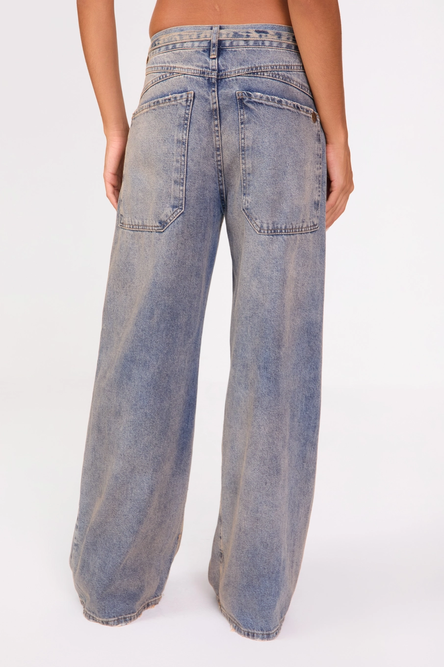 Calça Jeans Feminina Baggy Com Cinto Índigo 4