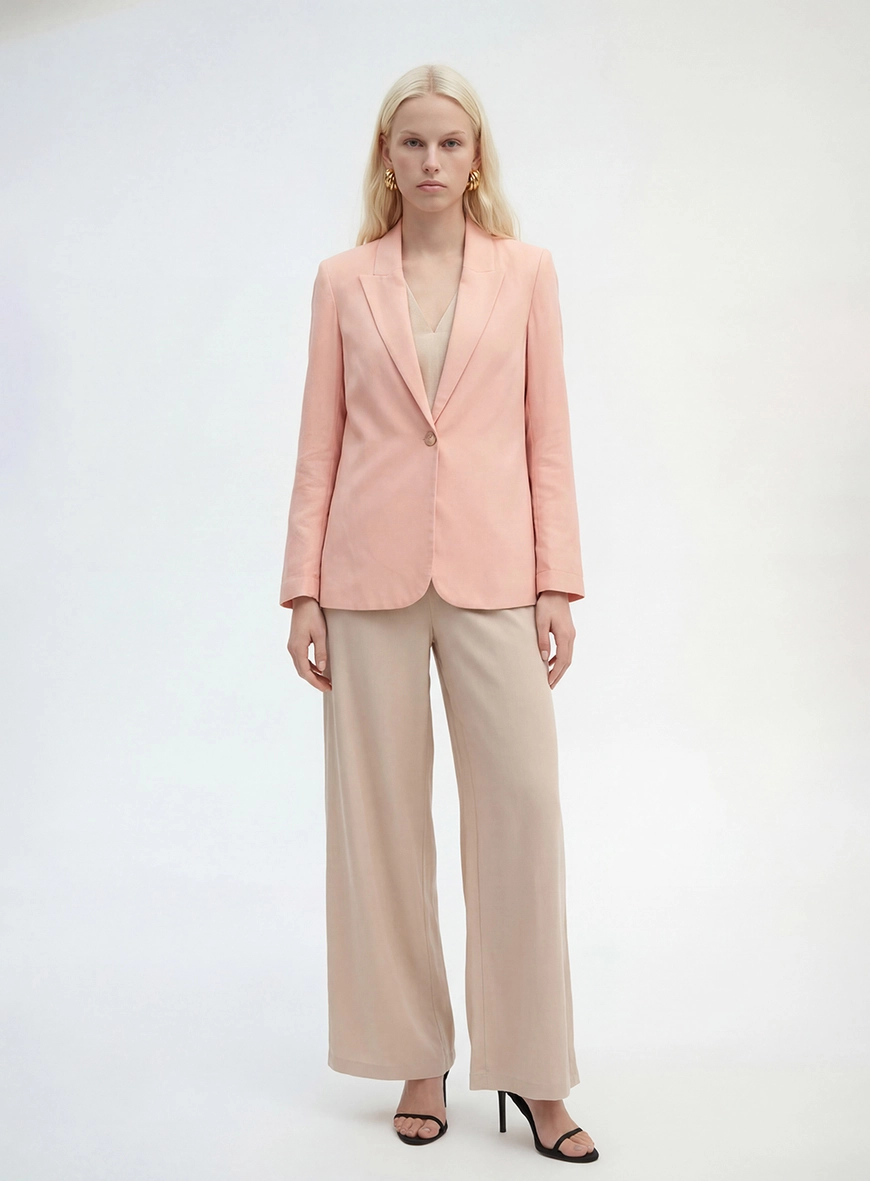 Blazer Alfaiataria Feminino Regular Bege 3