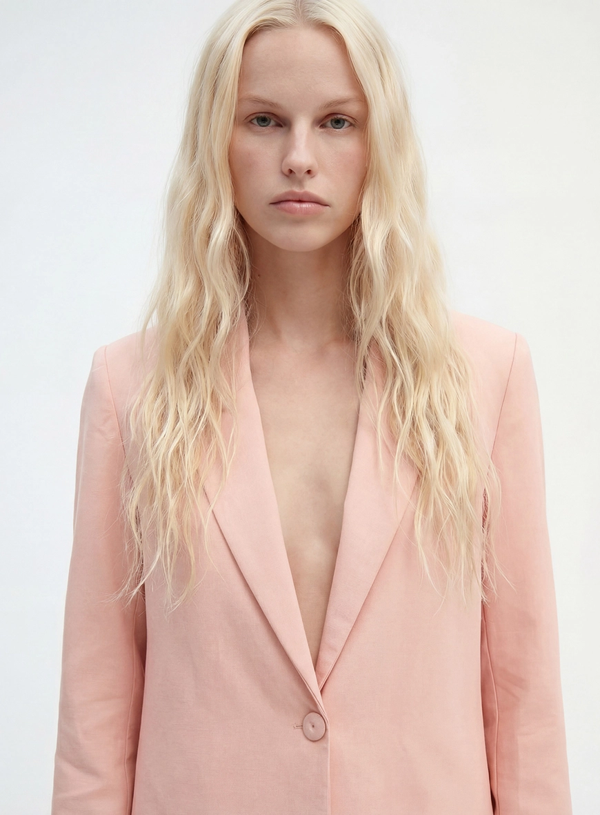 Blazer Alfaiataria Feminino Regular Bege 4
