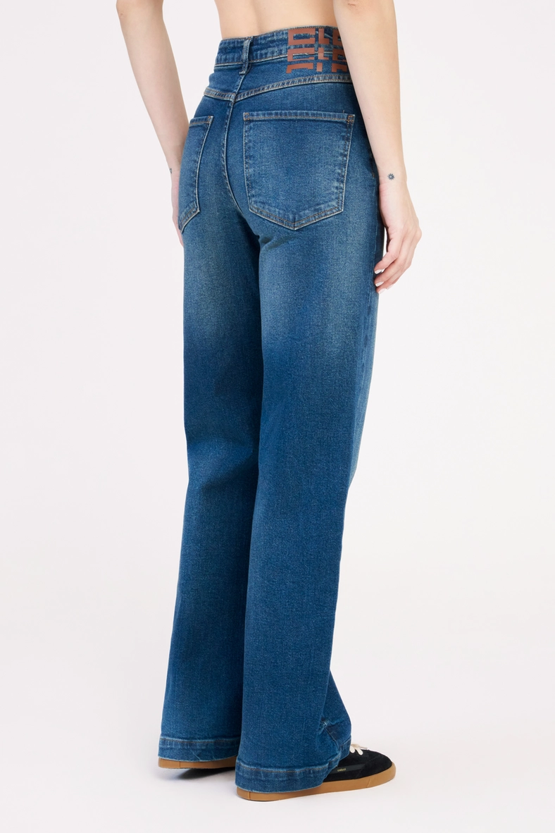 Calça Jeans Feminina Wide Leg Stretch Índigo 4