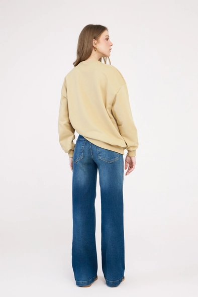 Calça Jeans Feminina Wide Leg Stretch