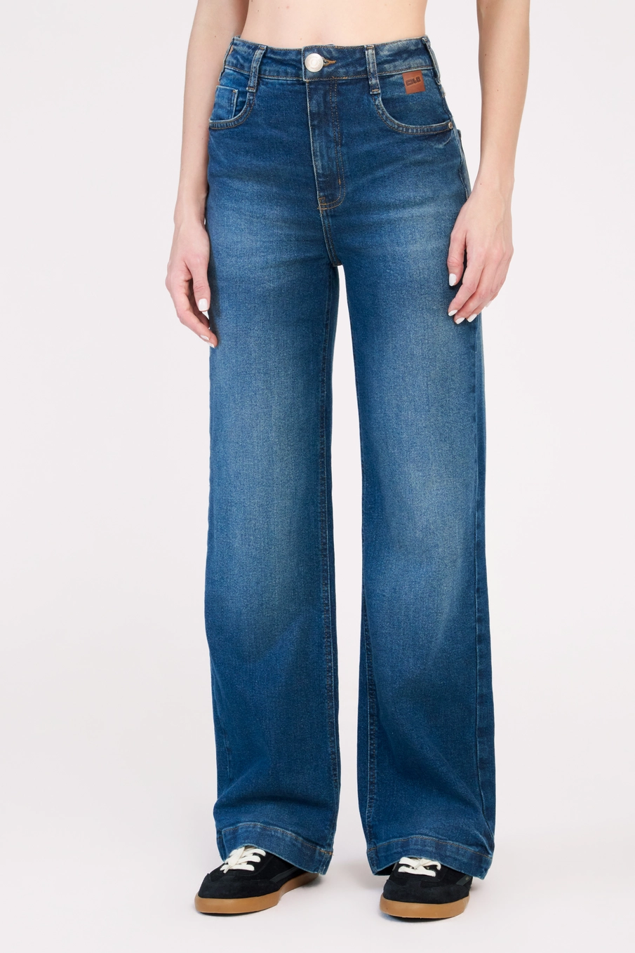 Calça Jeans Feminina Wide Leg Stretch Índigo 3