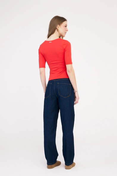 Calça Jeans Feminina Reta Cropped