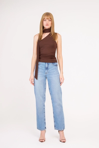 Calça Jeans Feminina Reta Alta