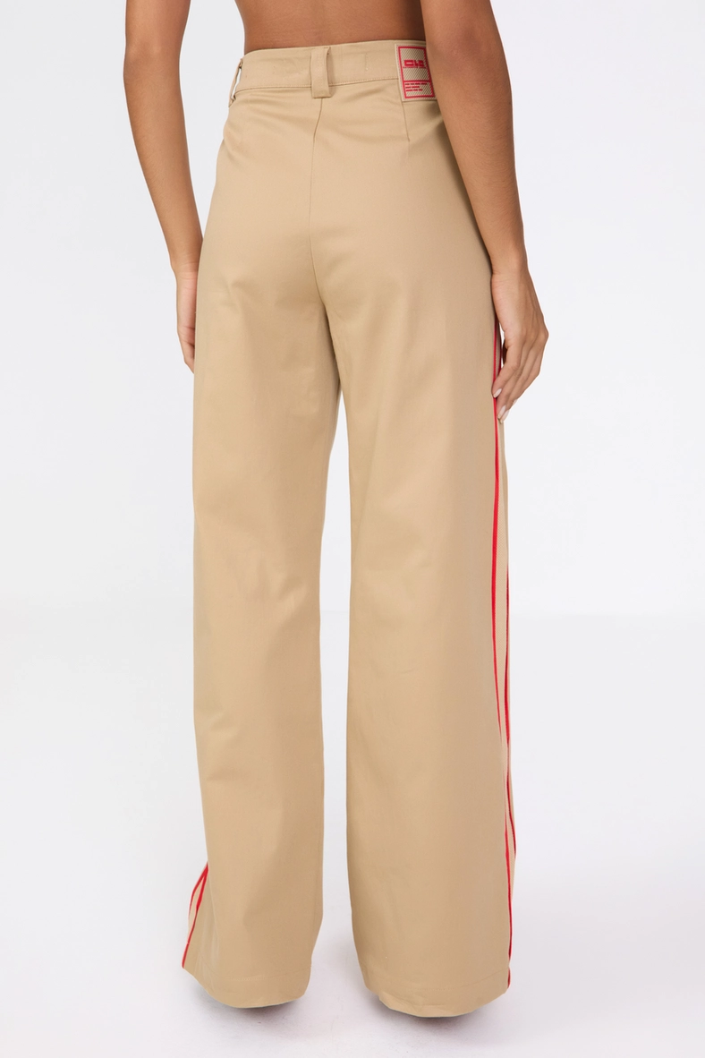 Calça Feminina Alfaiataria Wide Leg Com Recortes Bege 4