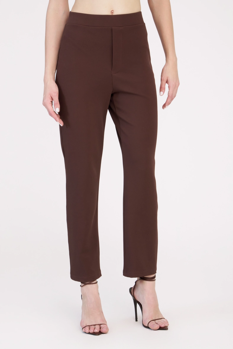 Calça Alfaiataria Feminina Reta Marrom 3