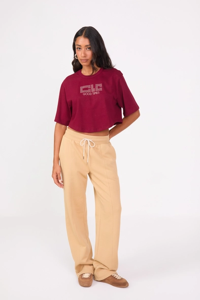 Calça Moletom Feminina Reta Média