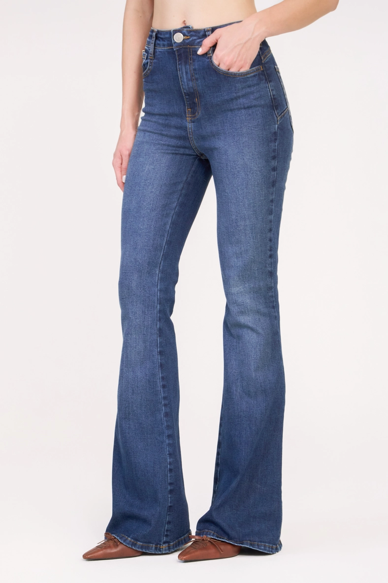 Calça Jeans Feminina Push Up Flare Índigo 3