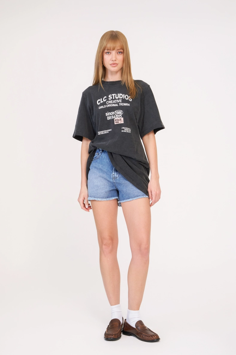 Short Jeans Regular Alta Índigo 1
