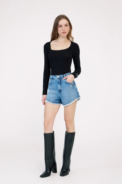 Short Jeans Trapeze Alta