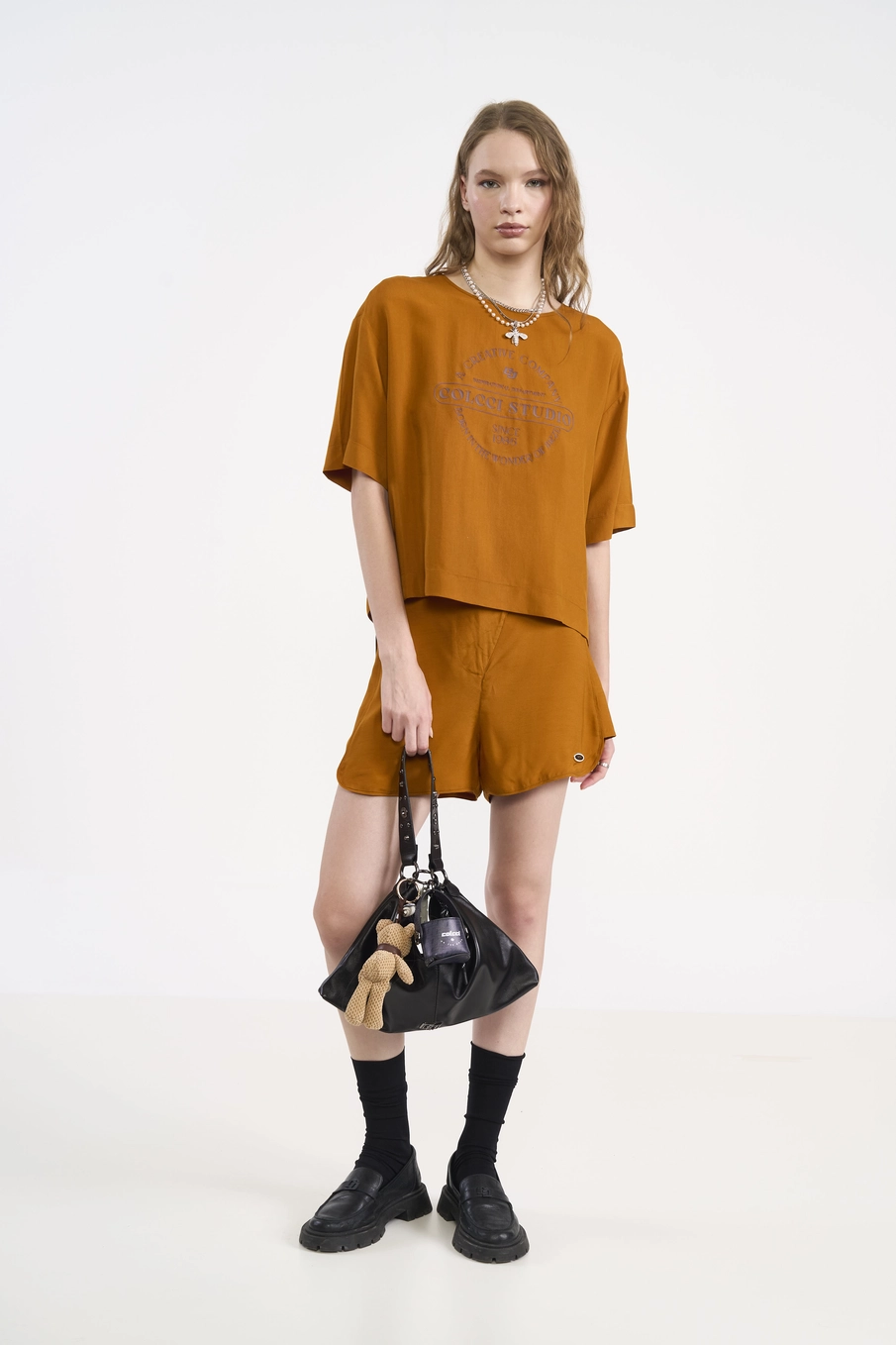 Camiseta Viscose Studio Com Estampa Amarelo Pumpkin
