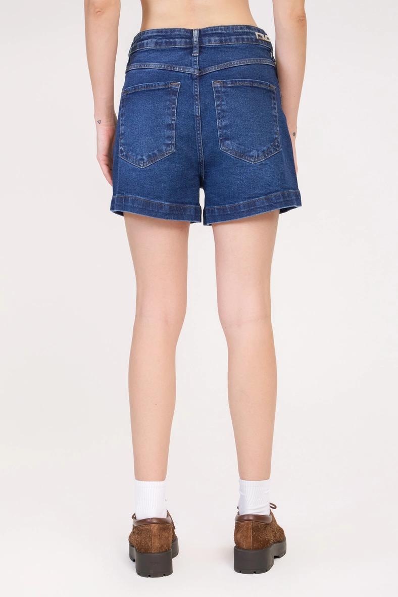 Short Jeans Mom Stretch Índigo 4