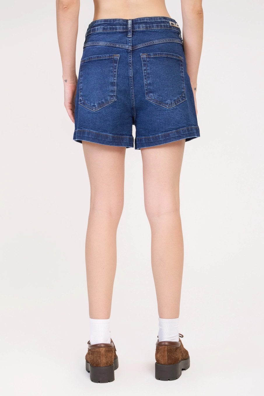 Short Jeans Mom Stretch Índigo 4
