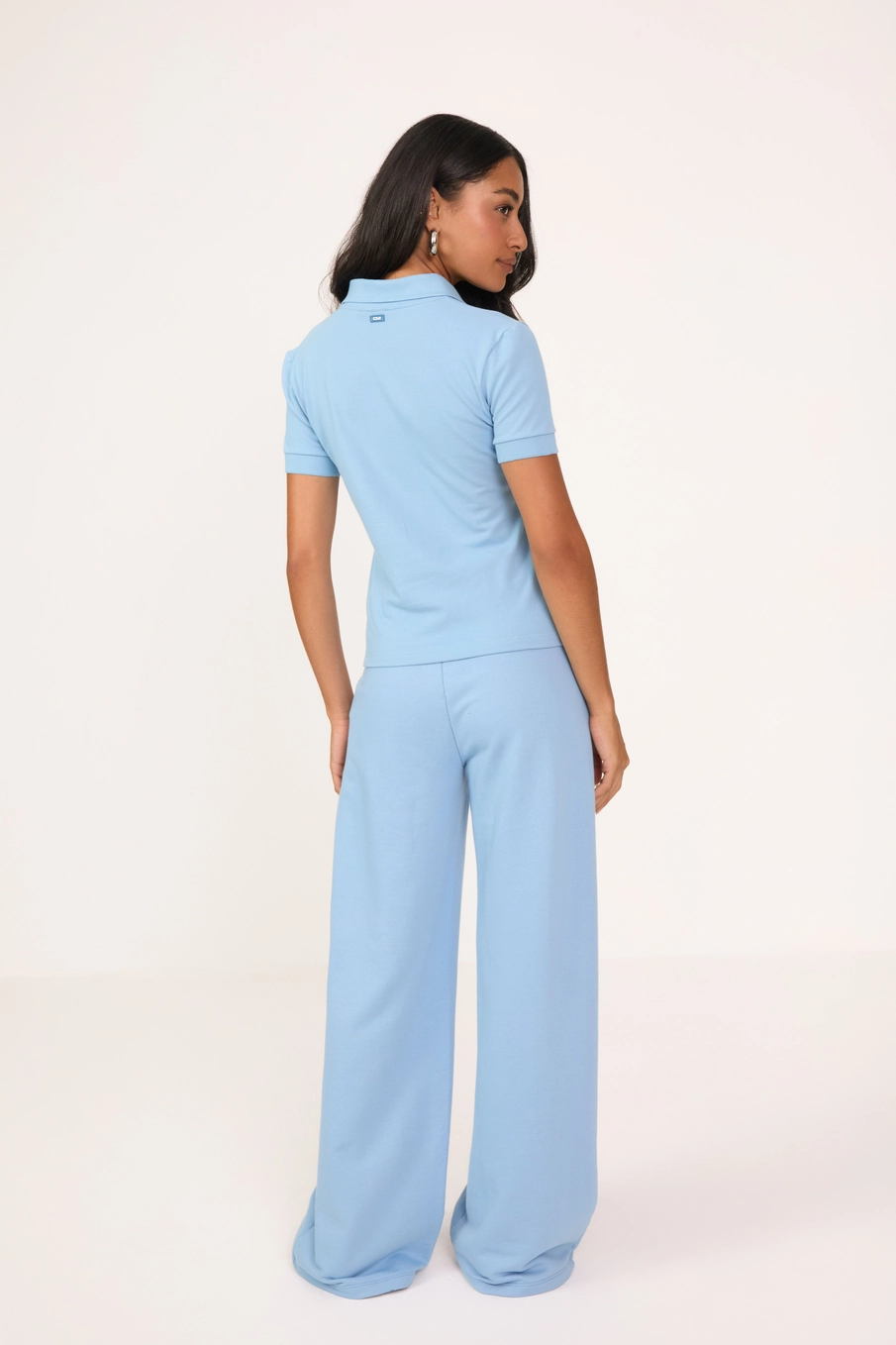 Polo Feminina Small Com Bordado Azul 2