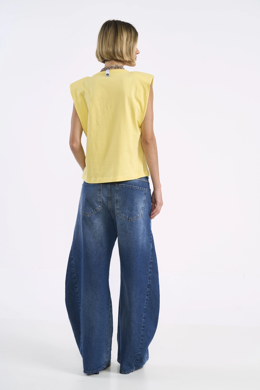Regata Muscle Tee Com Ombreiras Amarelo