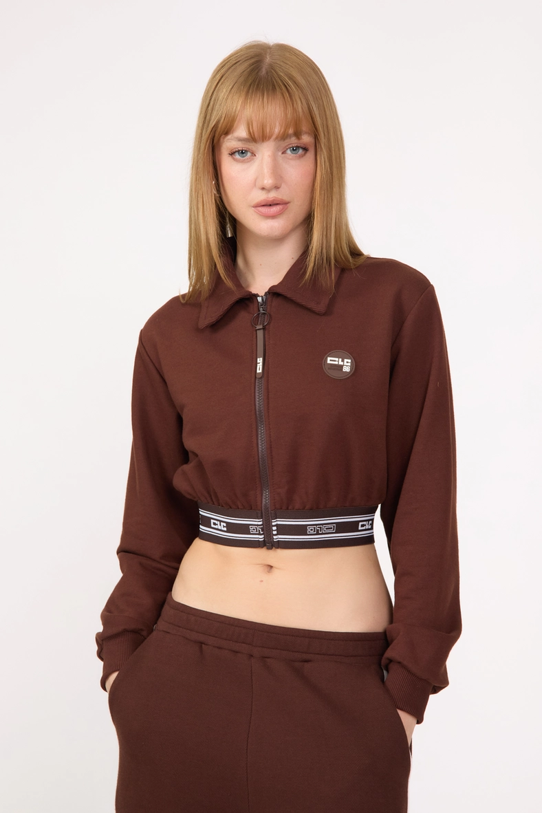 Jaqueta Feminina Boy Cropped Marrom 3
