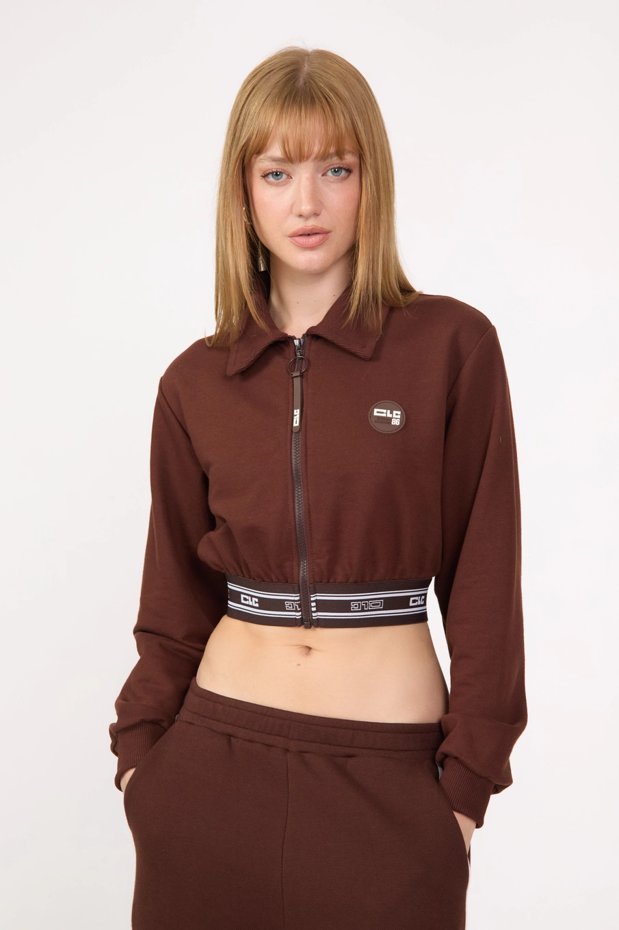 Jaqueta Feminina Boy Cropped Marrom 3