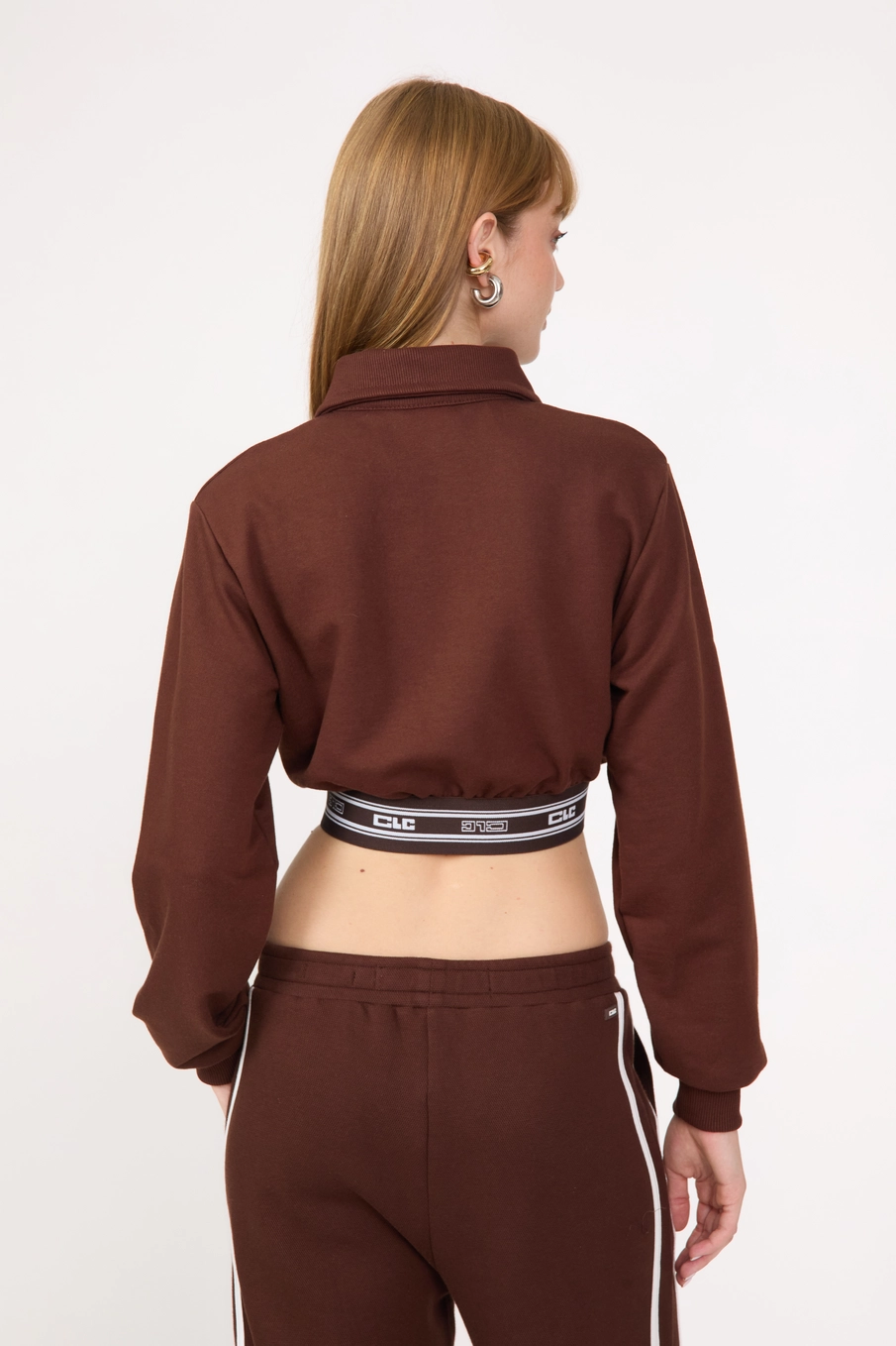 Jaqueta Feminina Boy Cropped Marrom 4