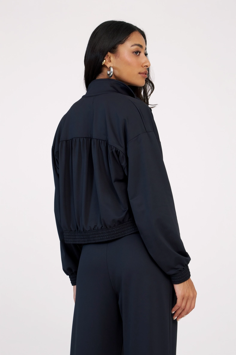Jaqueta Feminina Bomber Gola Alta Preto 4