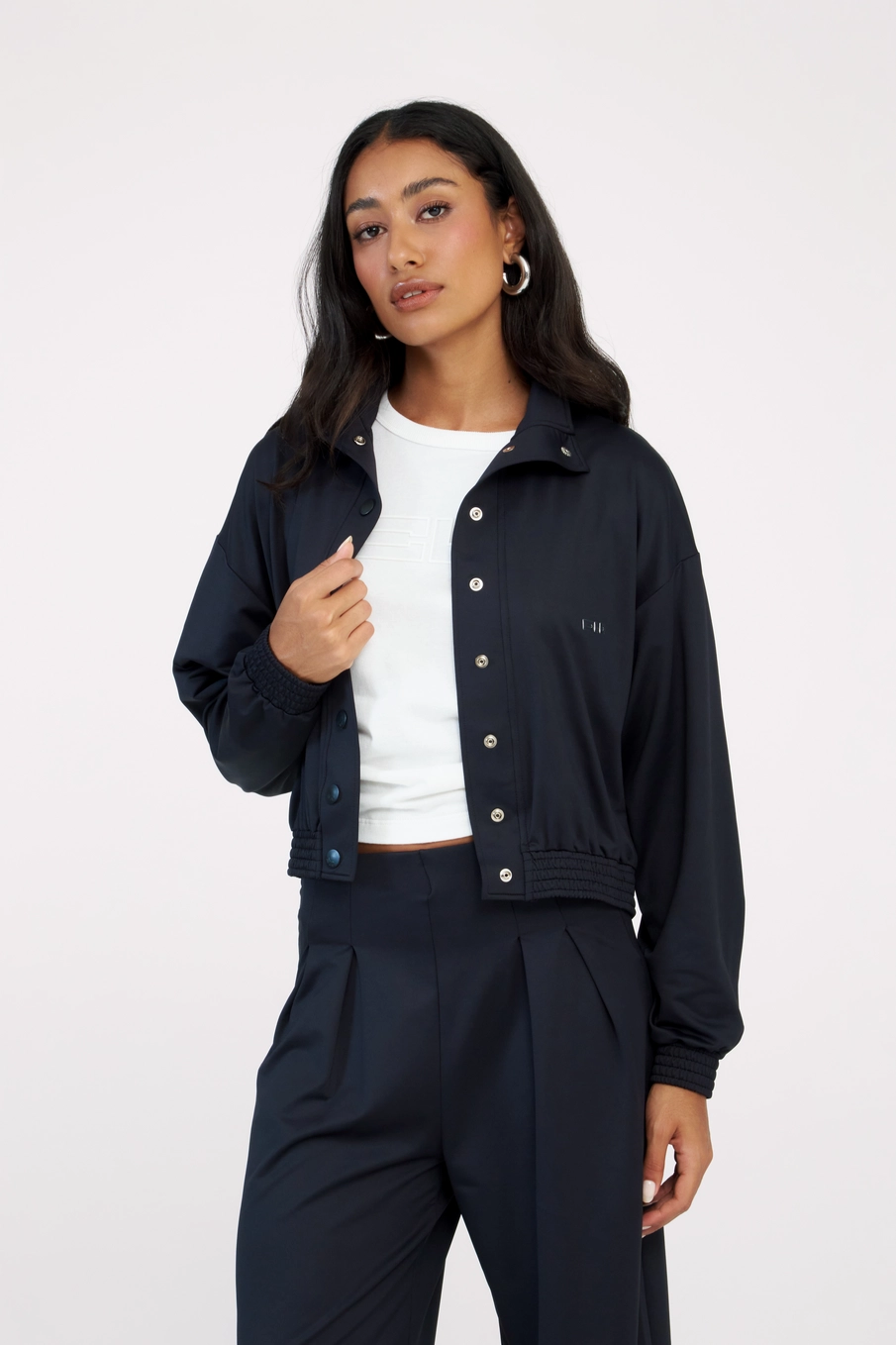 Jaqueta Feminina Bomber Gola Alta Preto 3