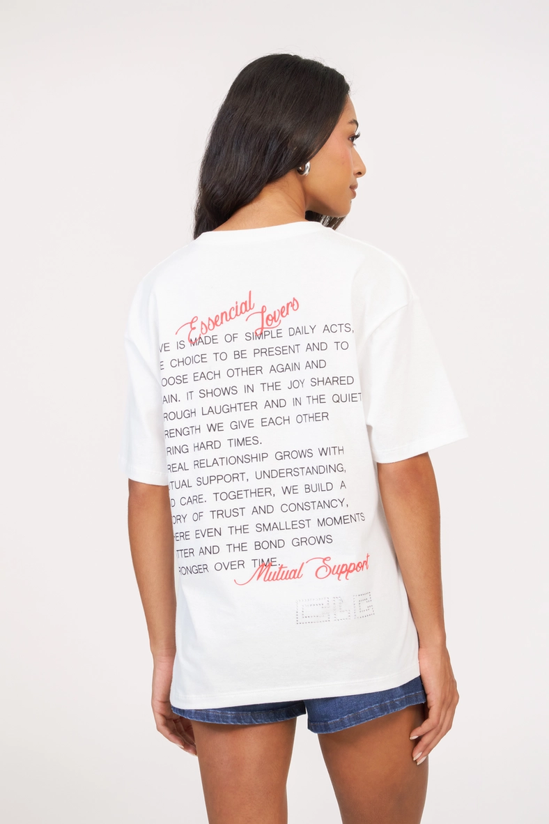 Camiseta Oversized Estampada Com Aplicação Off Shell 2