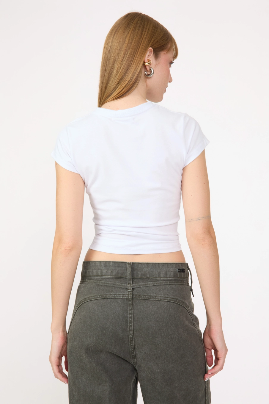 Camiseta Feminina Baby Look Com Aplicação Branco 2