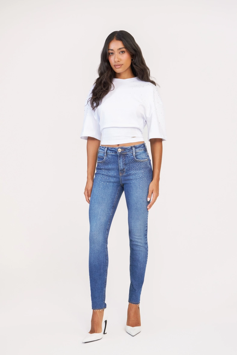 Camiseta Feminina Com Aplicação Branco 4