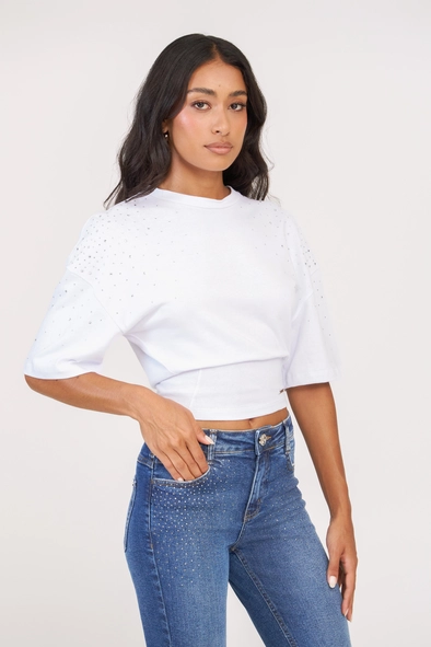 Camiseta Feminina Com Aplicação