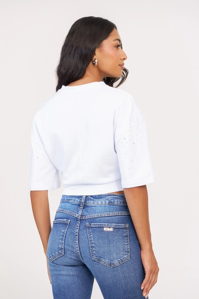Camiseta Feminina Com Aplicação