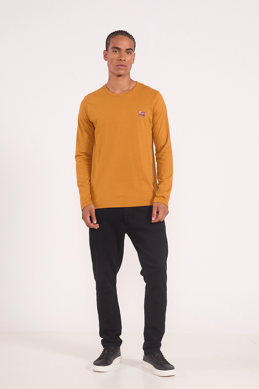 Camiseta Masculina Manga Longa Premium Cotton Amarelo