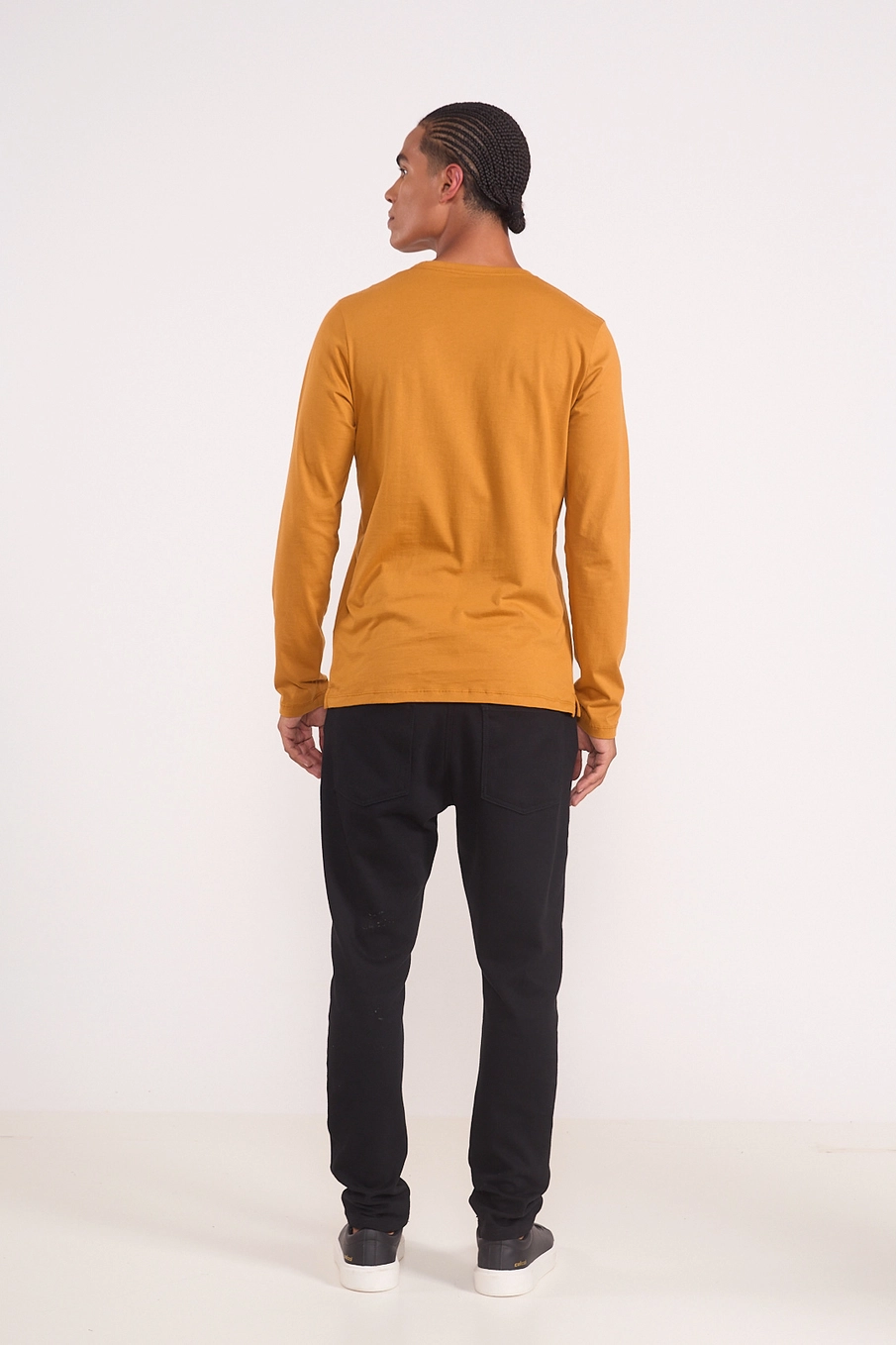 Camiseta Masculina Manga Longa Premium Cotton Amarelo