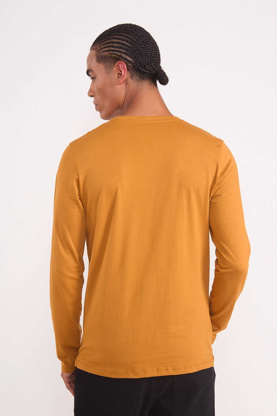 Camiseta Masculina Manga Longa Premium Cotton Amarelo