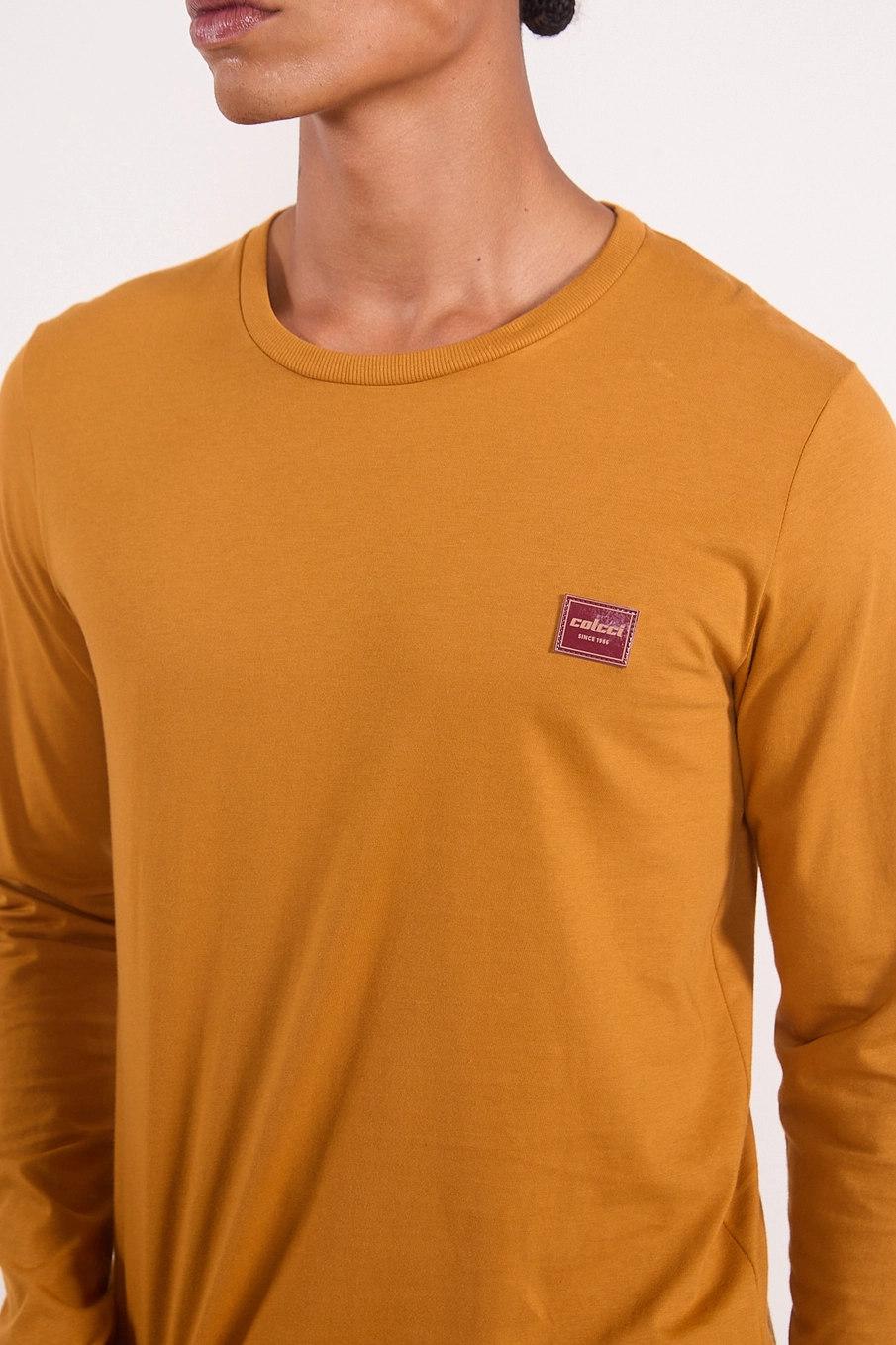 Camiseta Masculina Manga Longa Premium Cotton Amarelo
