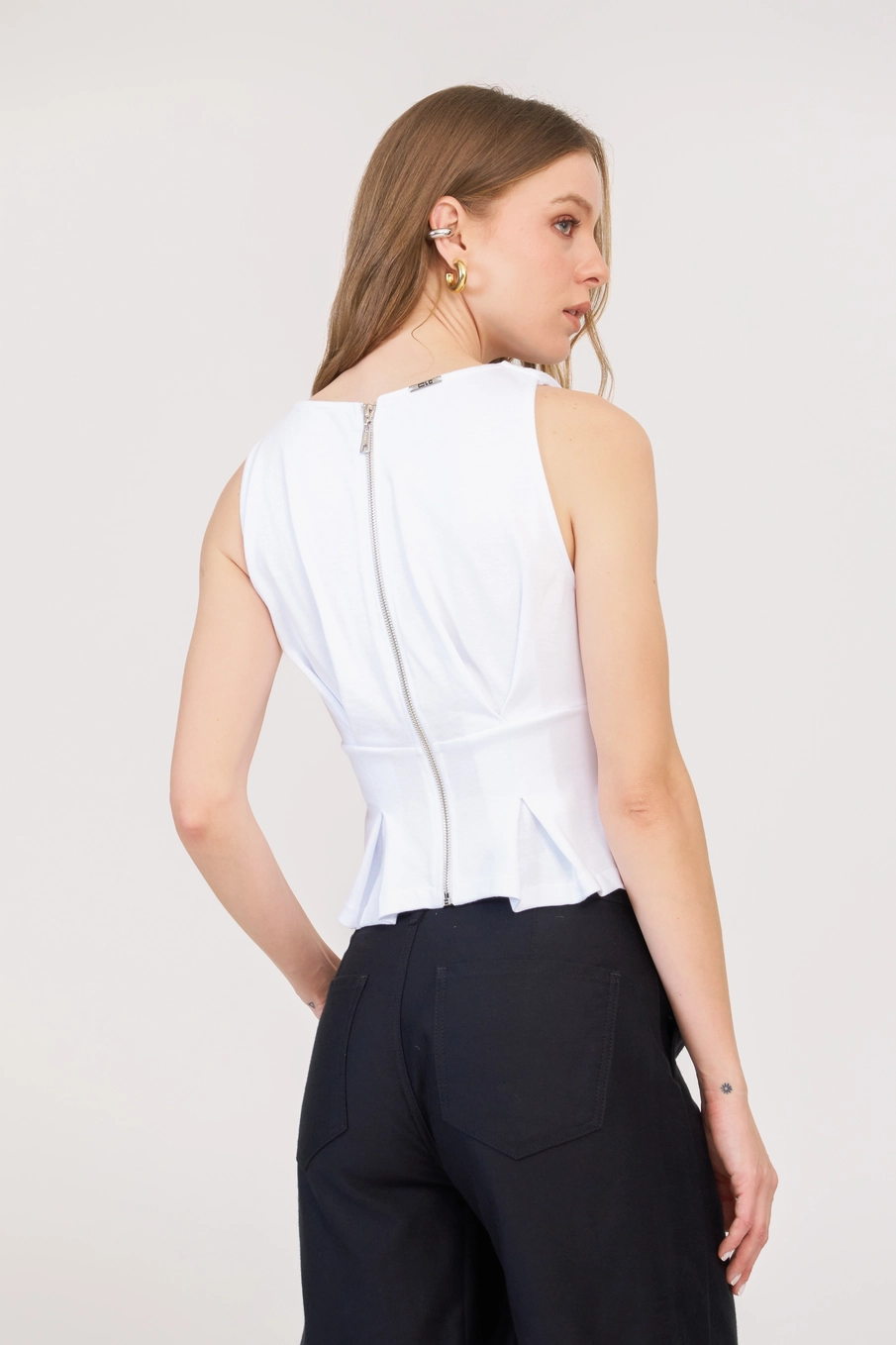 Blusa Slim Com Pregas Branco 2