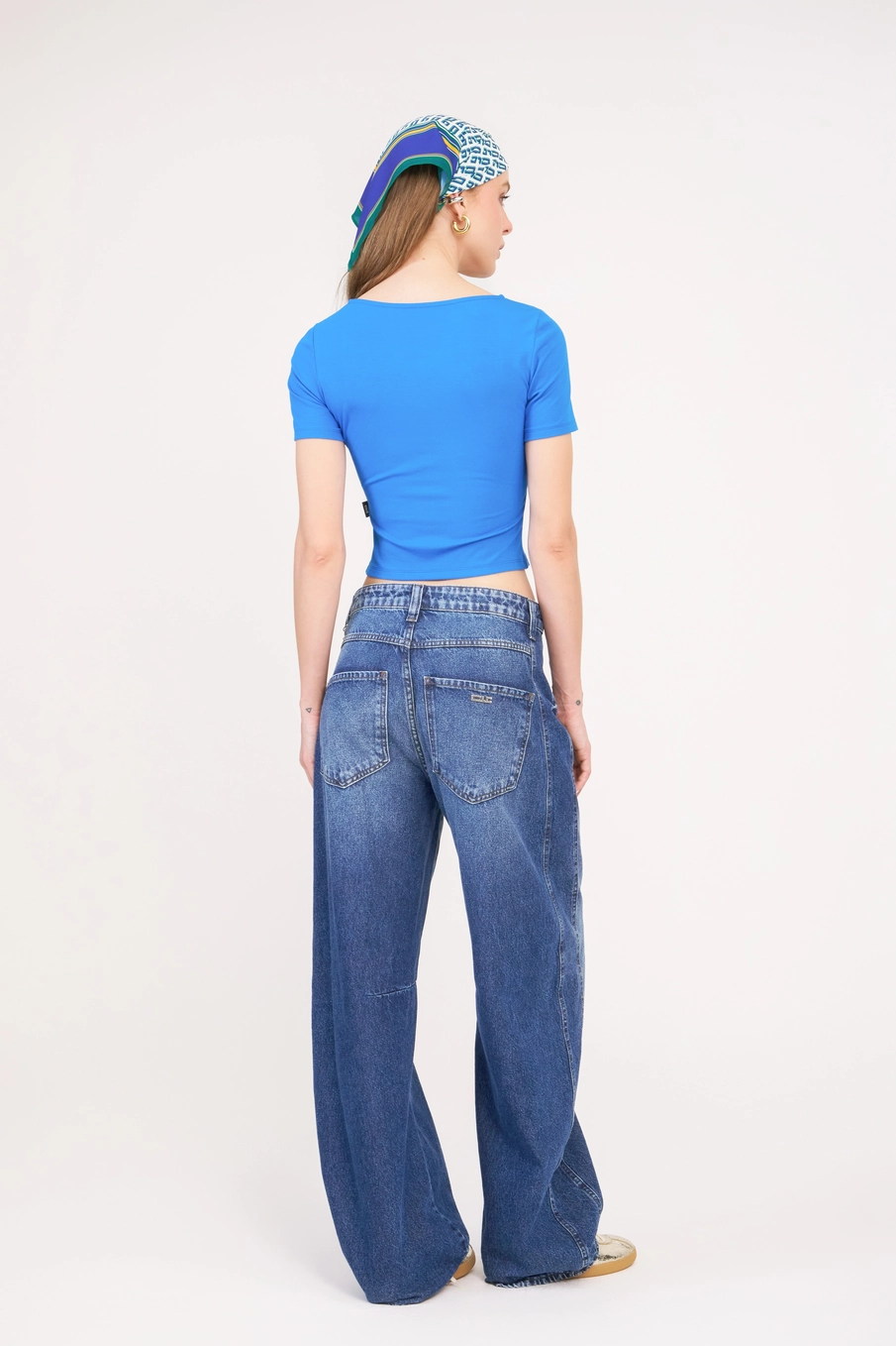 Blusa Canelada Slim Azul 4