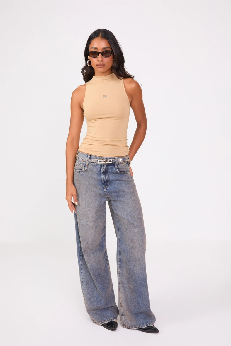 Blusa Small Gola Alta Bege 1