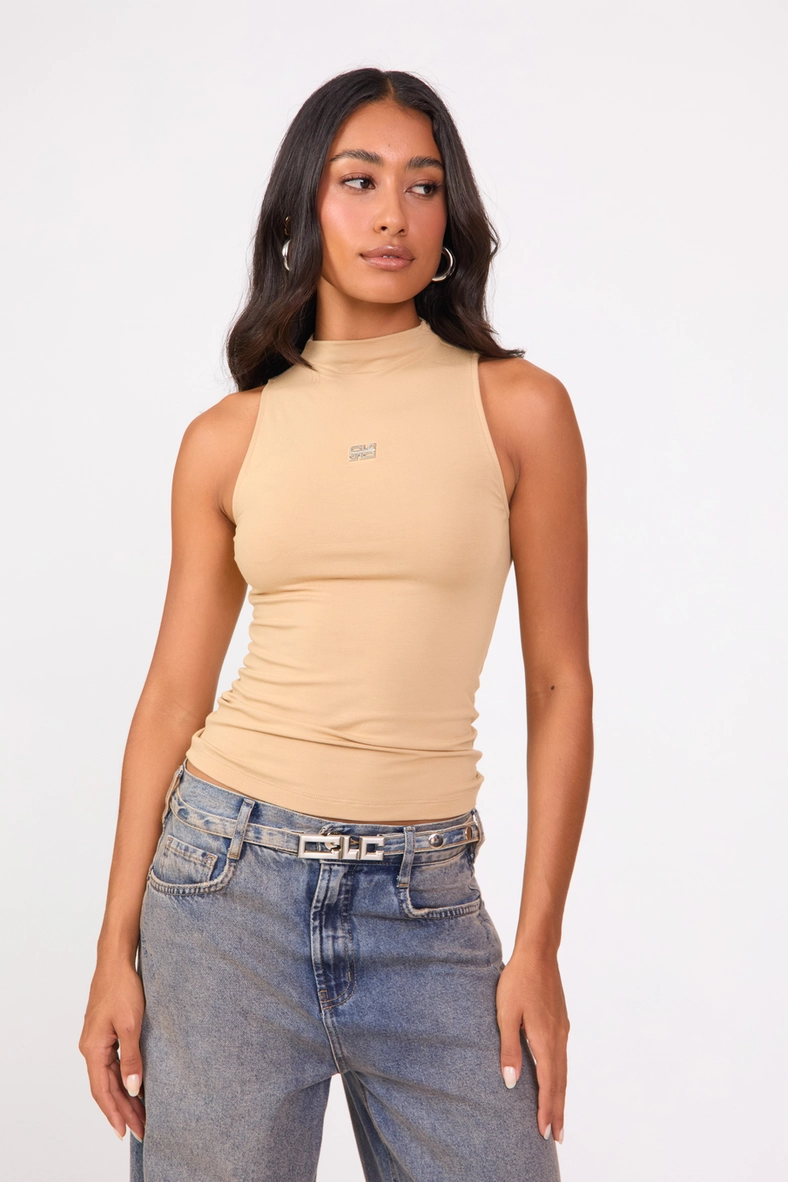 Blusa Small Gola Alta Bege 3
