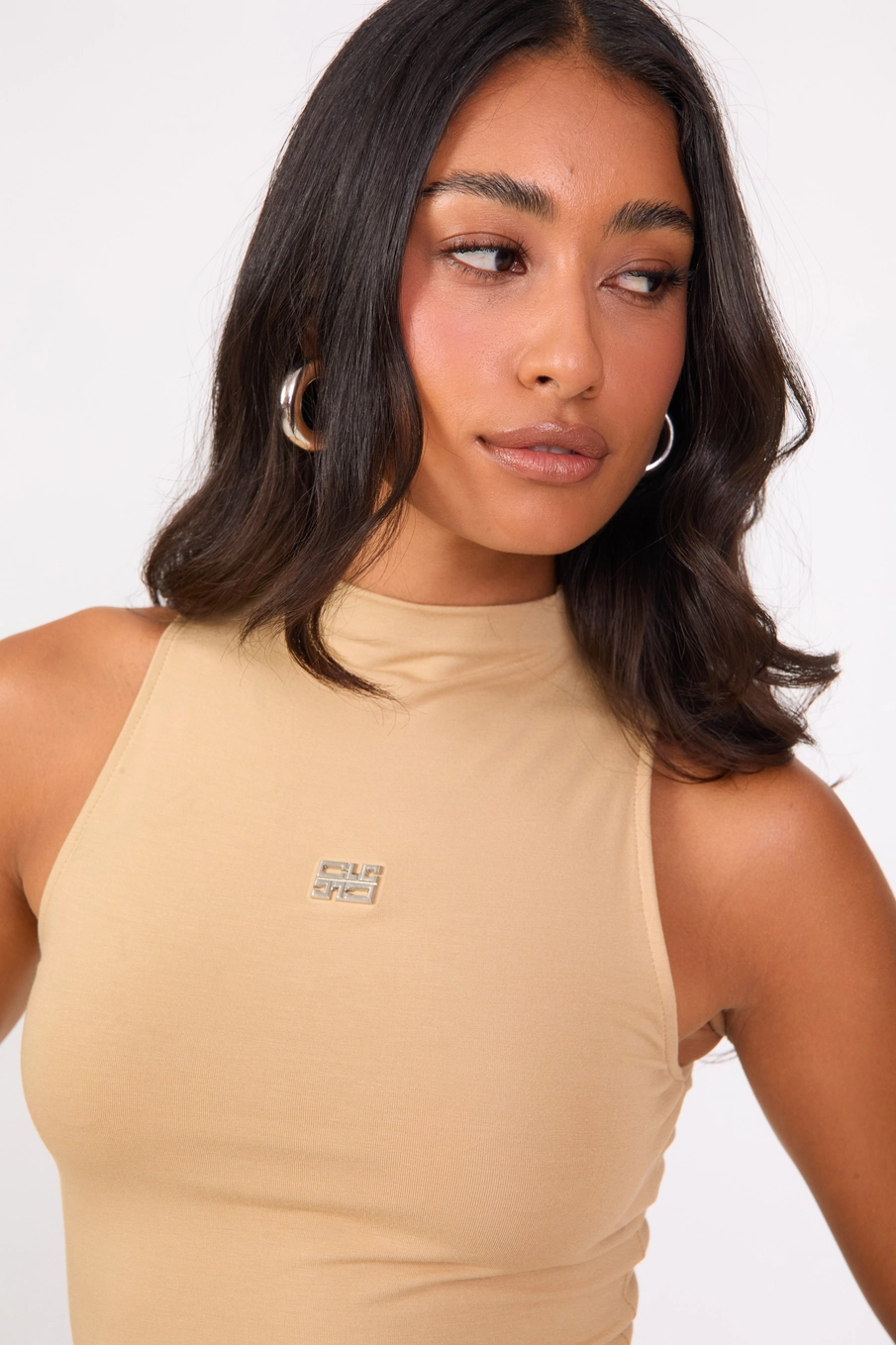 Blusa Small Gola Alta Bege 5