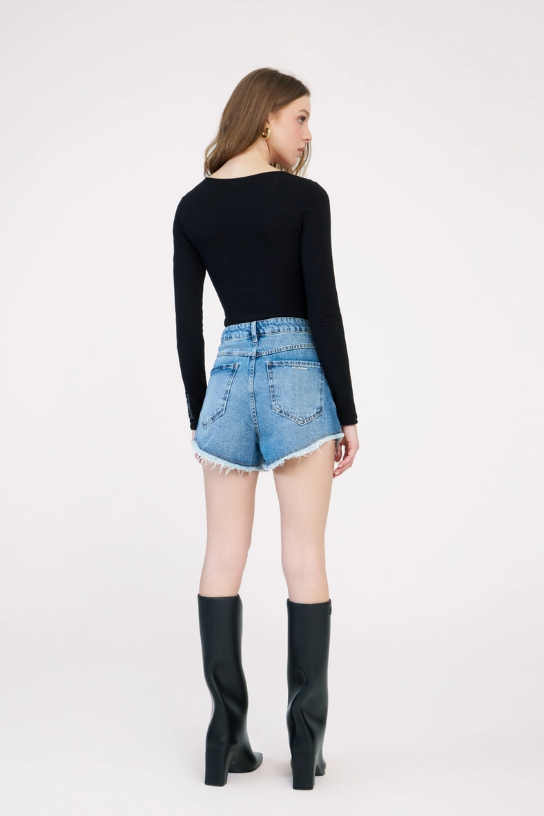 Blusa Slim Texturizada Manga Longa Preto 4