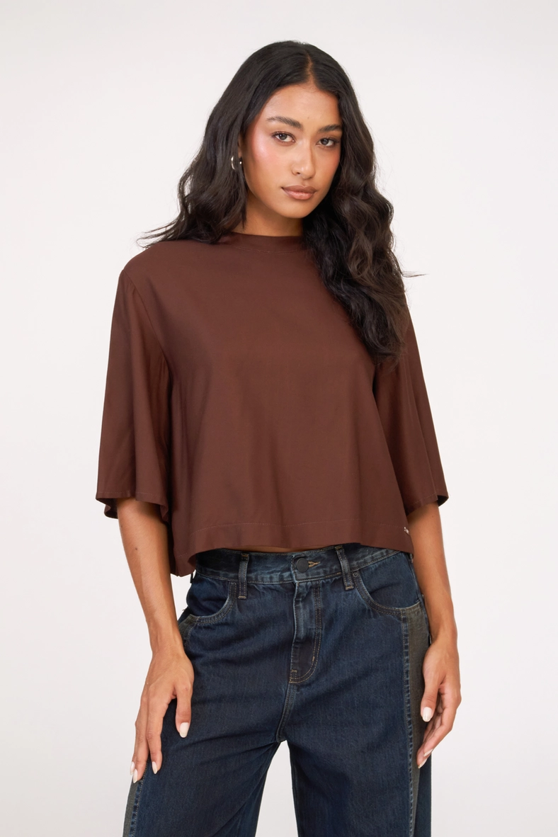 Blusa Mock Neck Comfort Marrom 3