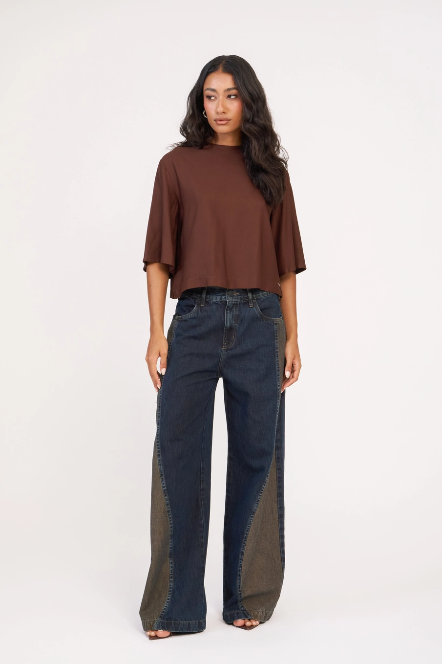 Blusa Mock Neck Comfort Marrom 1
