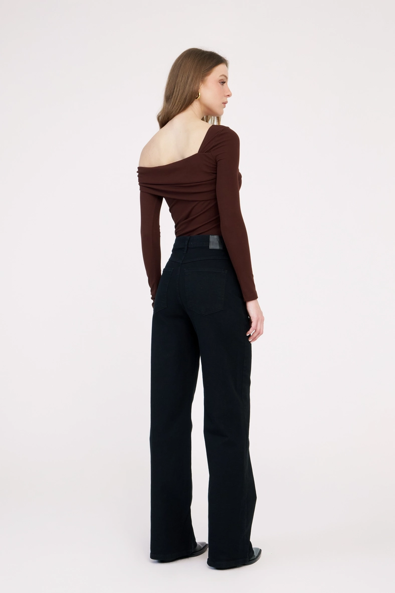 Blusa Canelada Small Manga Longa Marrom 2