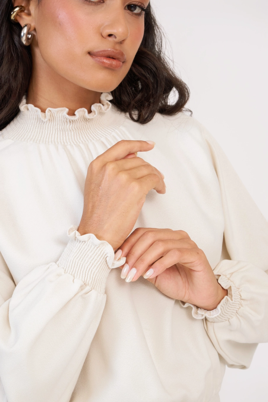 Blusa Comfort Gola Lastex Bege Italian 3
