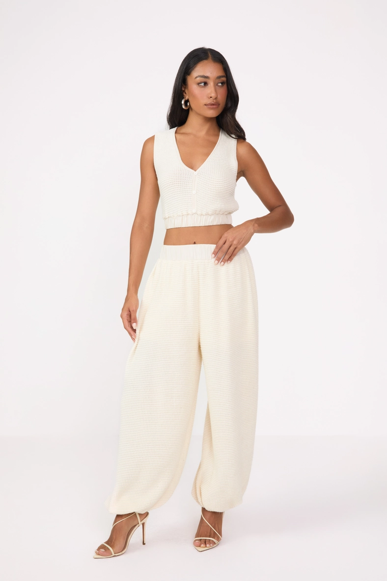 Blusa Comfort Alça Larga Texturizada Bege Italian 3